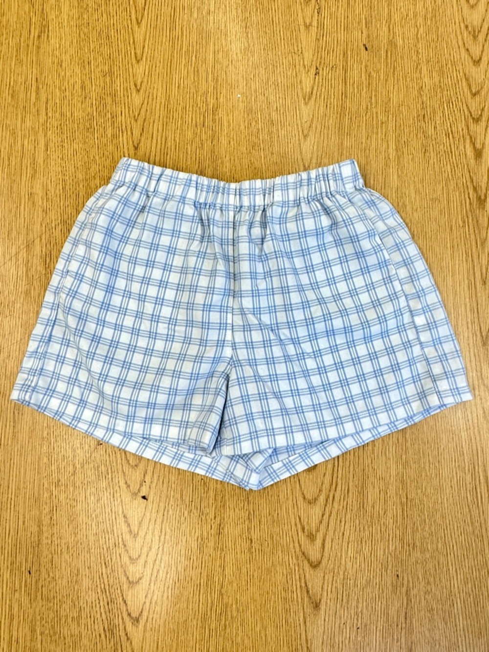 Brandy Melville Blue and White Plaid Shorts Size XS/S Cottagecore Soft girl Fall - Picture 2 of 8